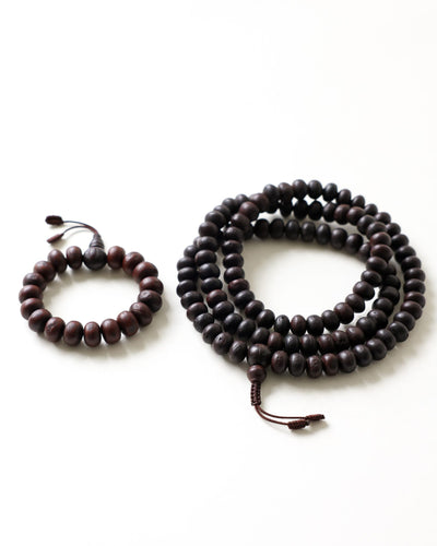 Mala Beads Dark Bodhi Seed Mala & Bracelet Set