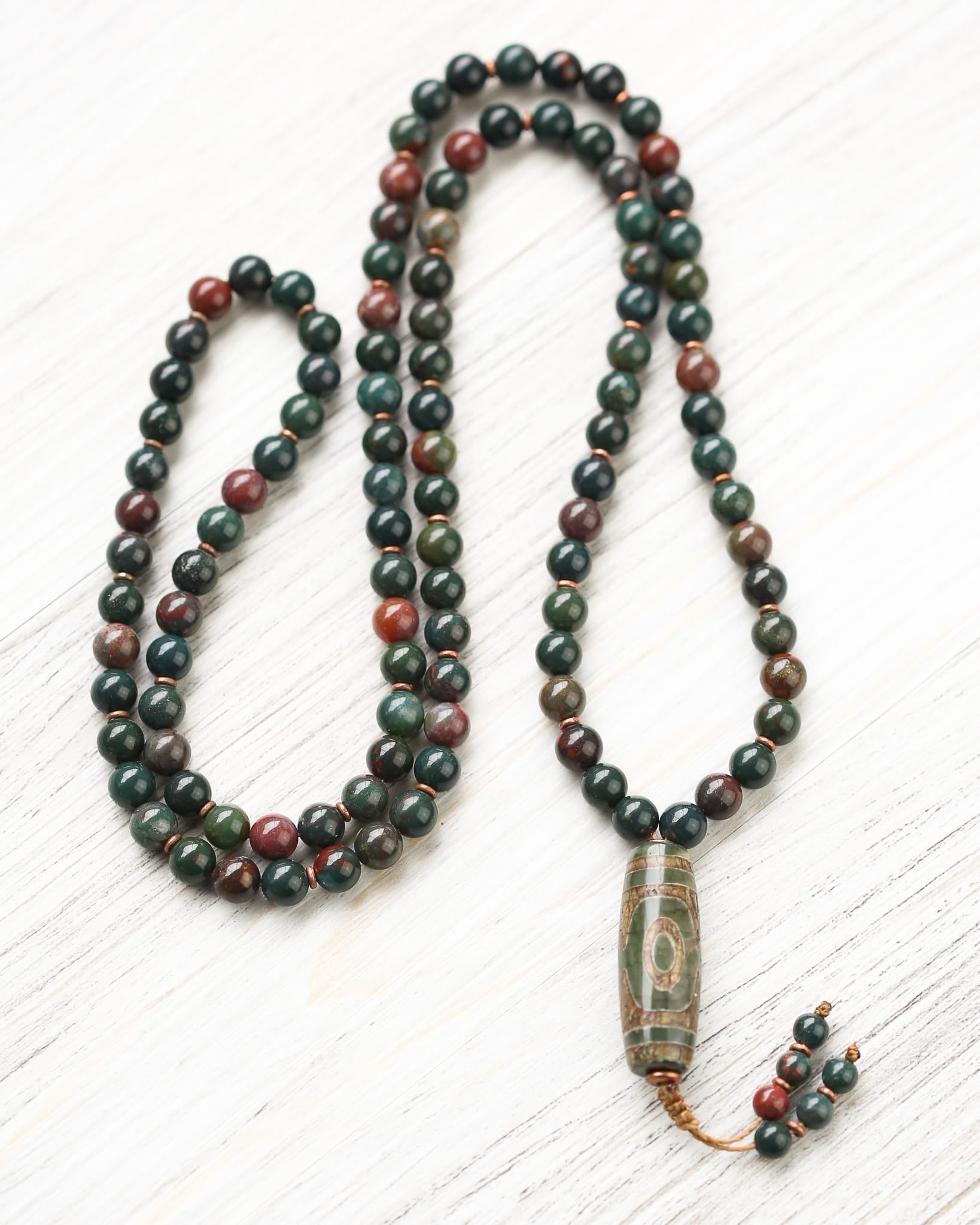 Mala Beads Grounded Growth Dzi Mala ML953