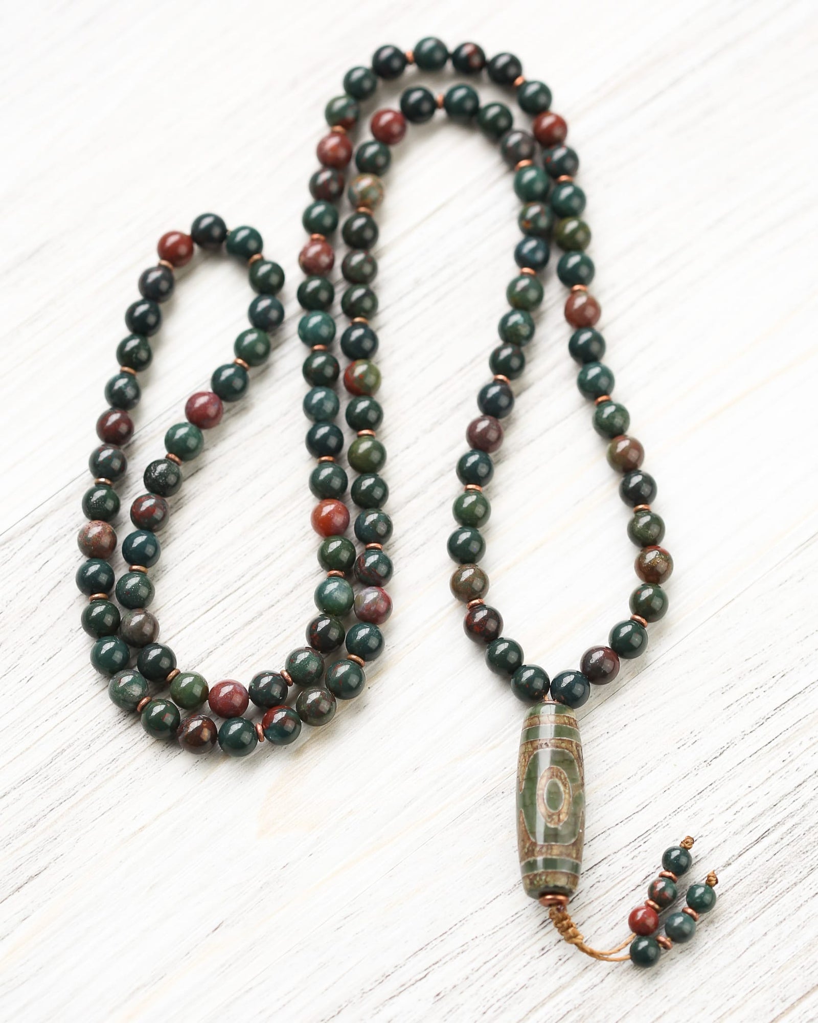 Mala Beads Grounded Growth Dzi Mala ML953