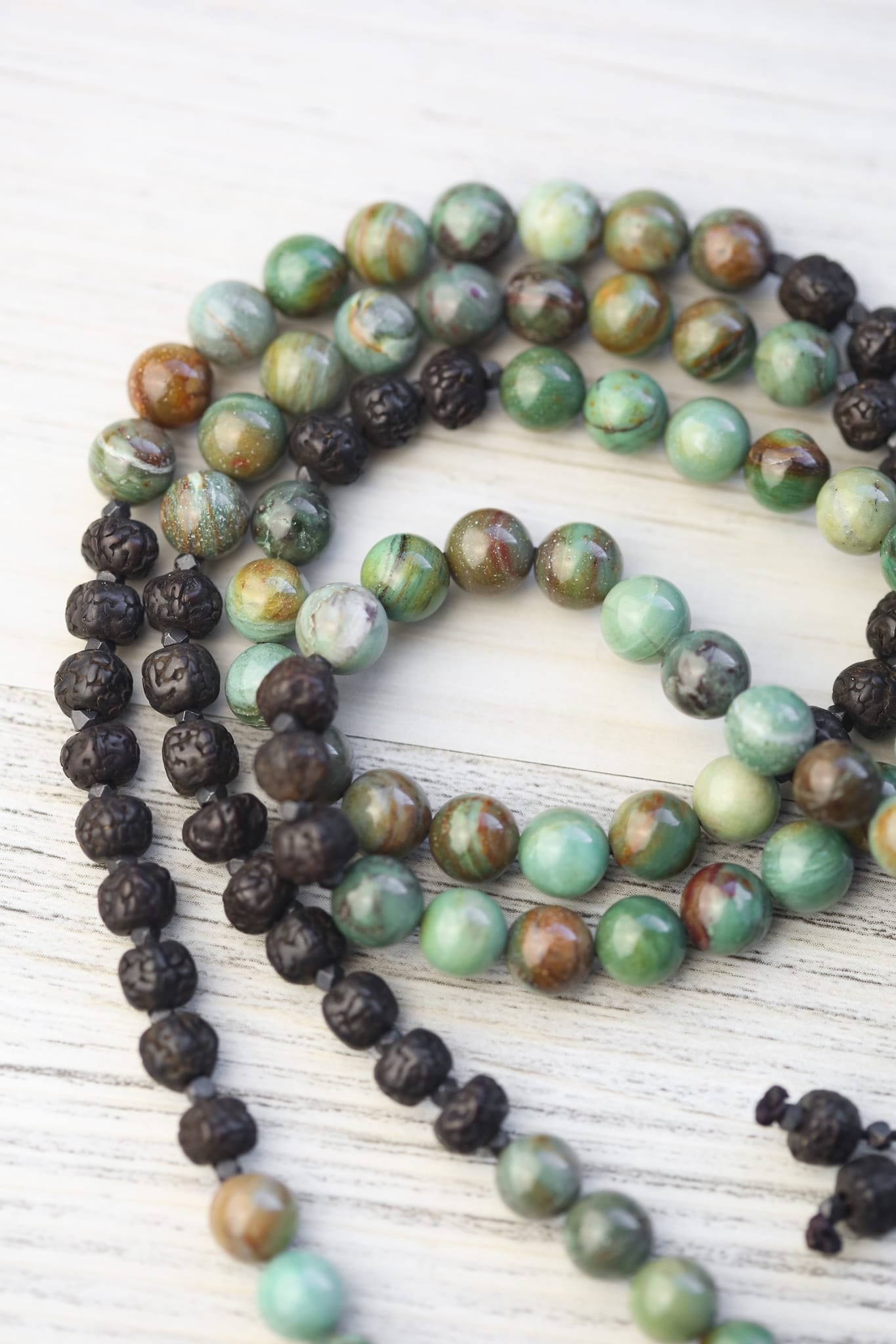 Mala Beads Himalayan Turquoise & Rudraksha Mala ML975