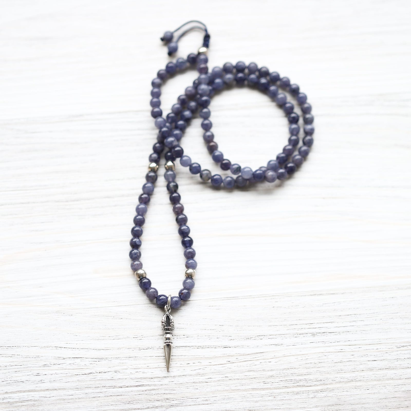 Mala Beads Iolite Phurba Protection Mala ML977