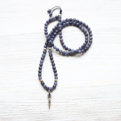 Mala Beads Iolite Phurba Protection Mala ML977