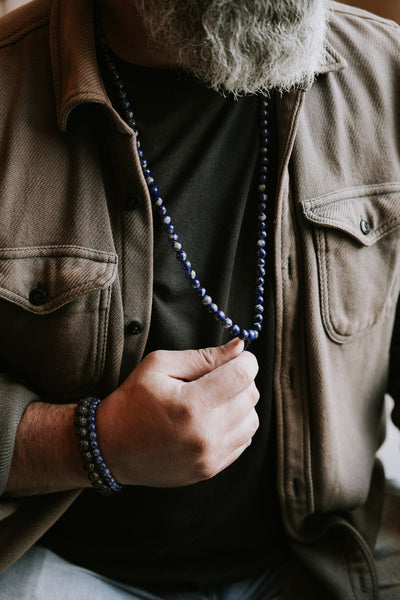 Mala Beads Lapis Lazuli Mala & Bracelet Set