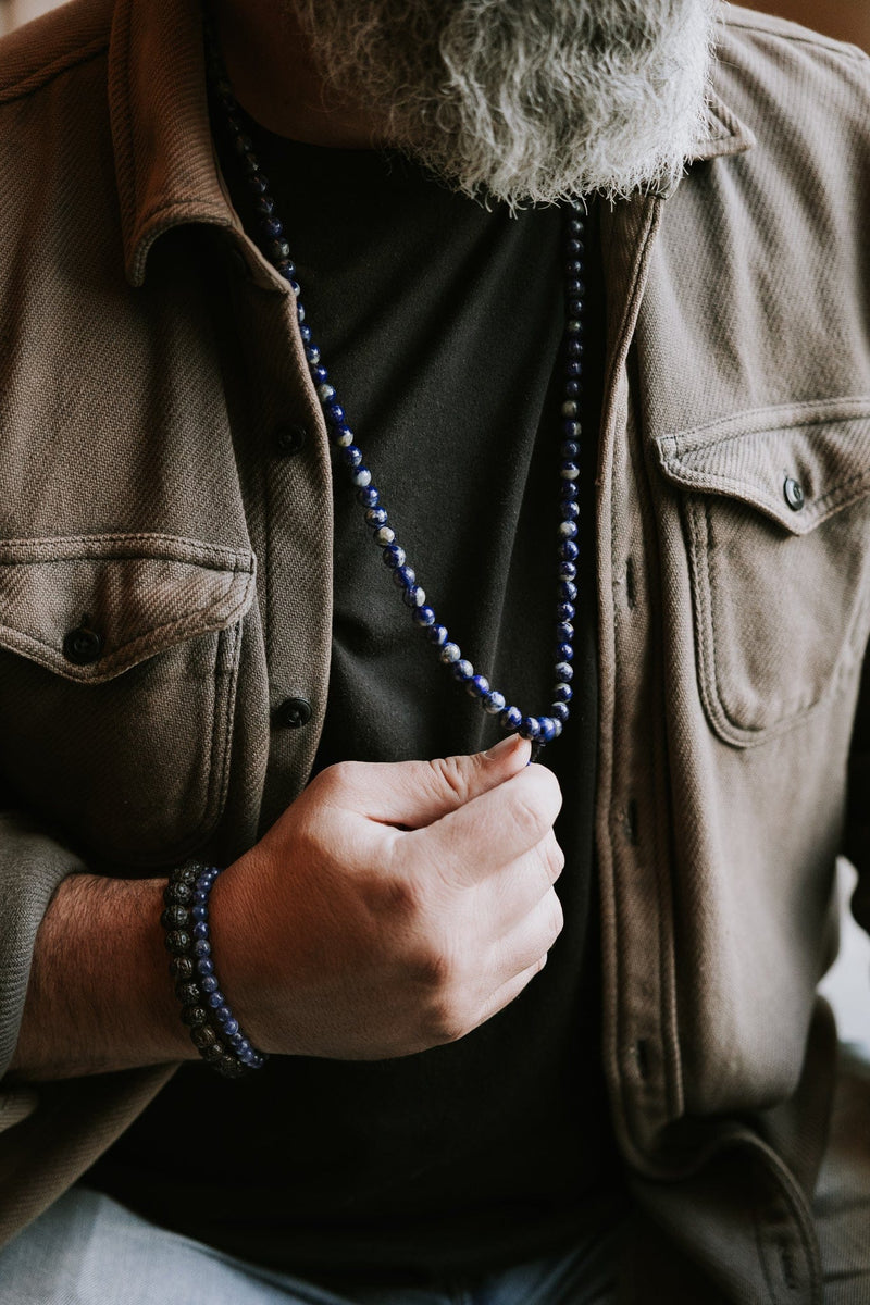 Mala Beads Lapis Mala & Bracelet Set