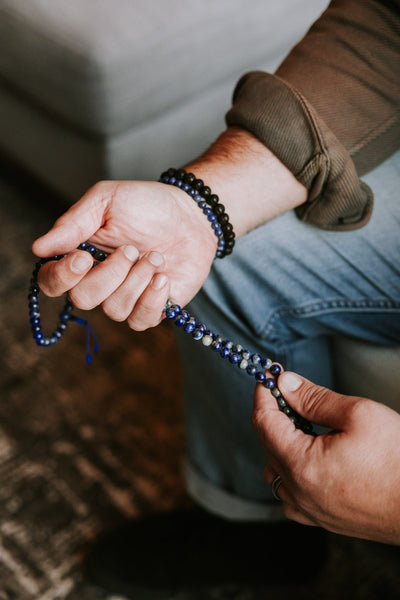 Mala Beads Lapis Lazuli Mala & Bracelet Set