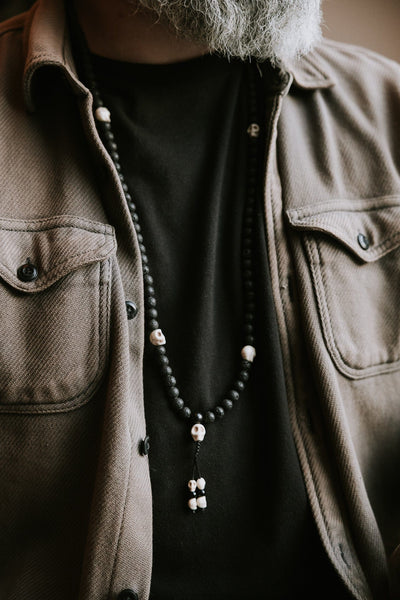 Mala Beads Lava & Skull Reflection Mala ML939
