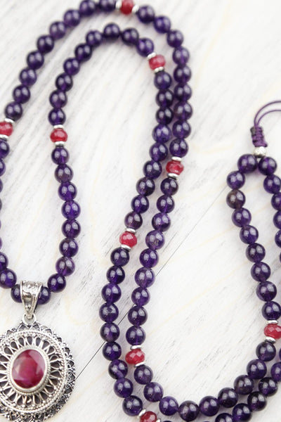 Mala Beads Passion & Peace Tibetan Gau Locket Mala ML968