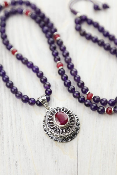 Mala Beads Passion & Peace Tibetan Gau Locket Mala ML968