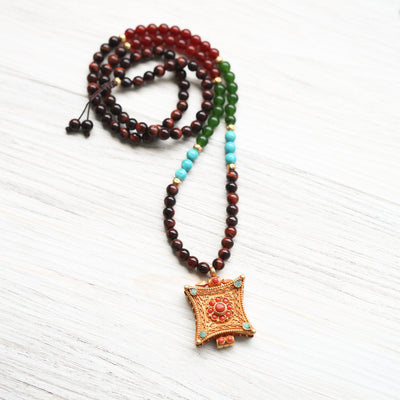 Mala Beads Sacred Jewel Gau Locket Mala ML967