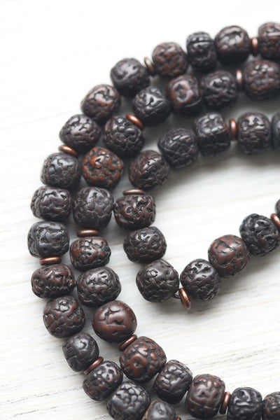 Mala Beads Sacred Rudraksha & Antique Pumtek Mala ML937