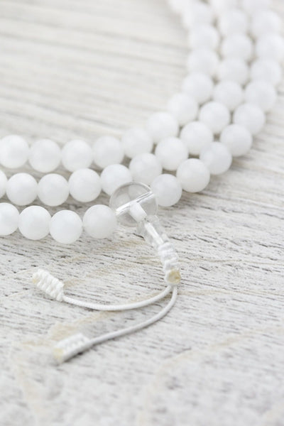 Mala Beads Selenite Inner Light Mala & Bracelet Set SET036