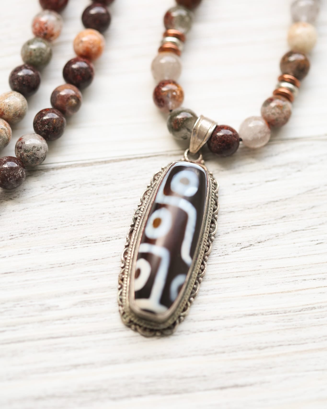 Mala Beads Shaman's Dream Dzi Mala ML979