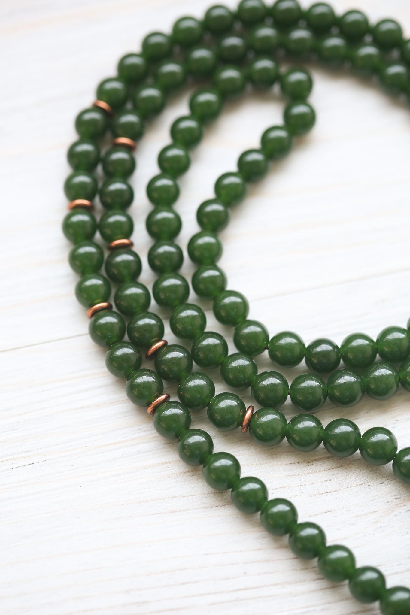 Mala Beads Sky Door Dzi Heart Chakra Jade Mala ML921