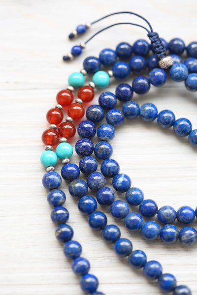 Mala Beads Tibetan Lapis Gau Locket Mala ML972