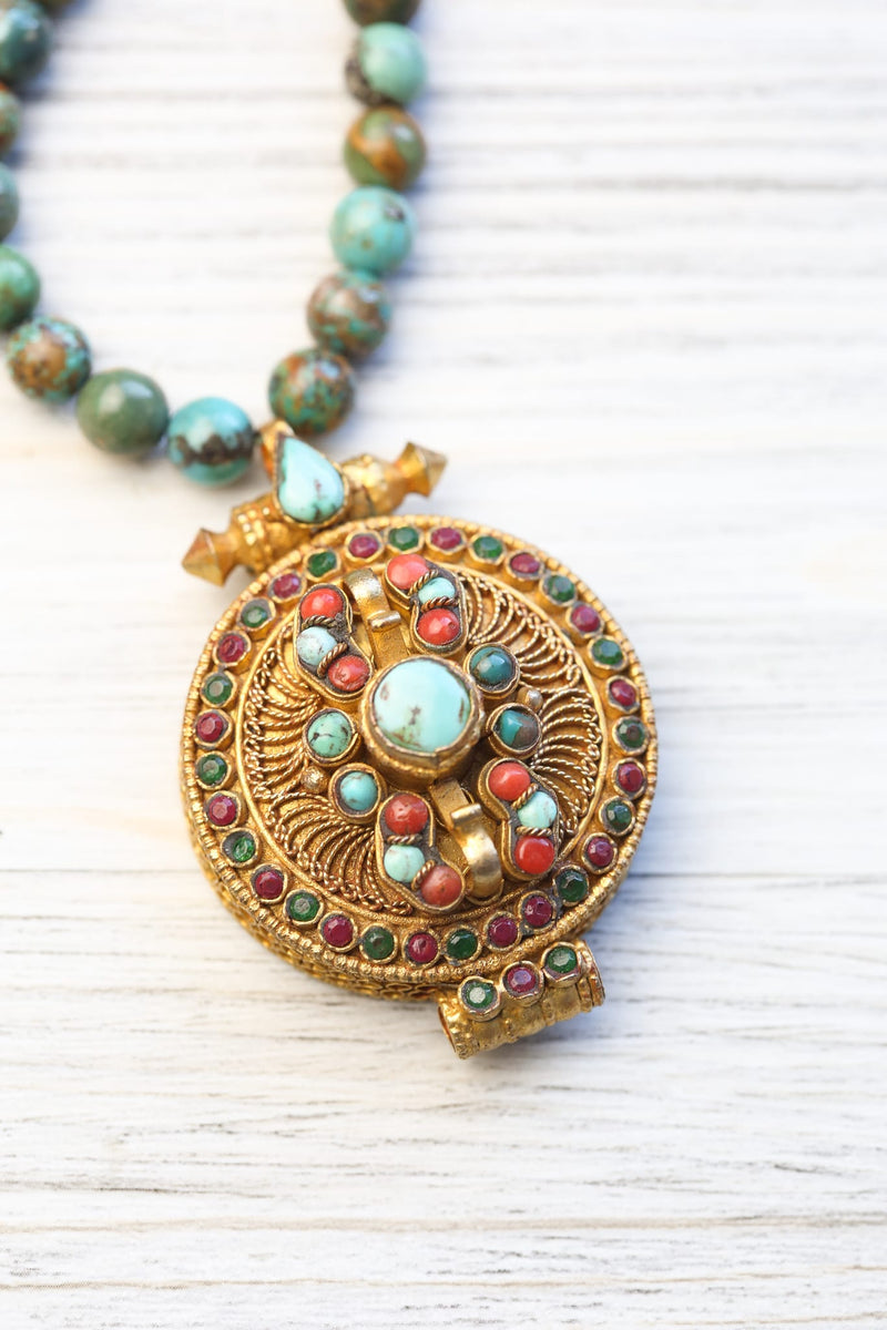 Mala Beads Turquoise Treasures Tibetan Gau Mala ML982