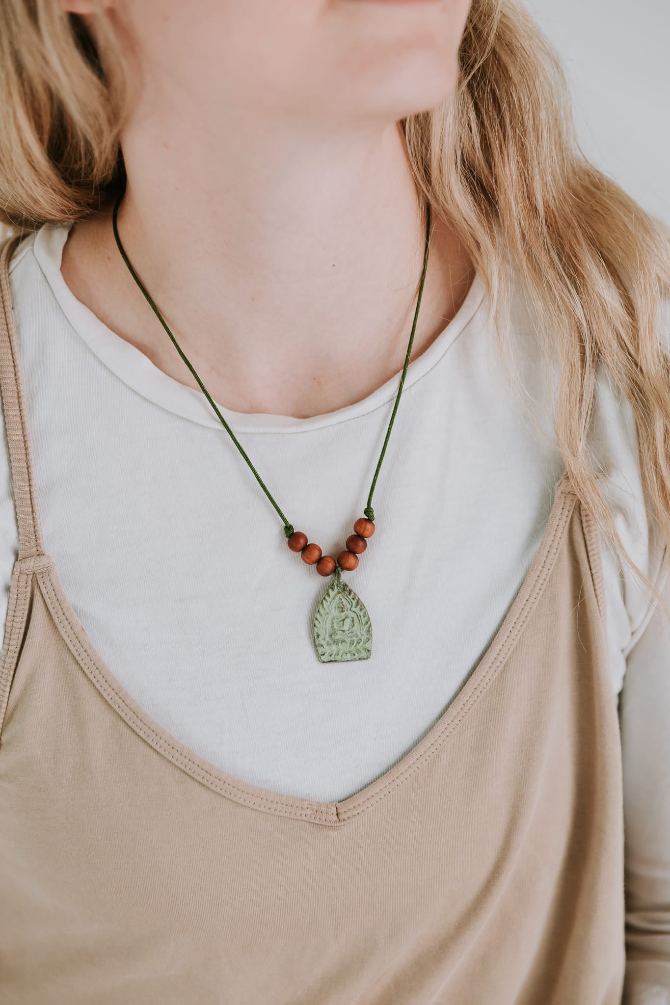 Necklaces Vintage Patina Thai Buddha Amulet Necklace JN856