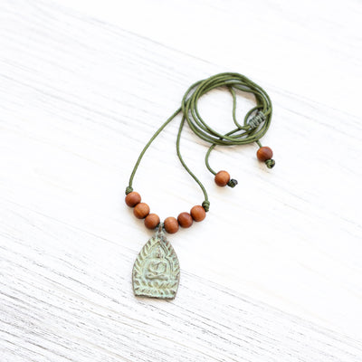 Necklaces Vintage Patina Thai Buddha Amulet Necklace JN856