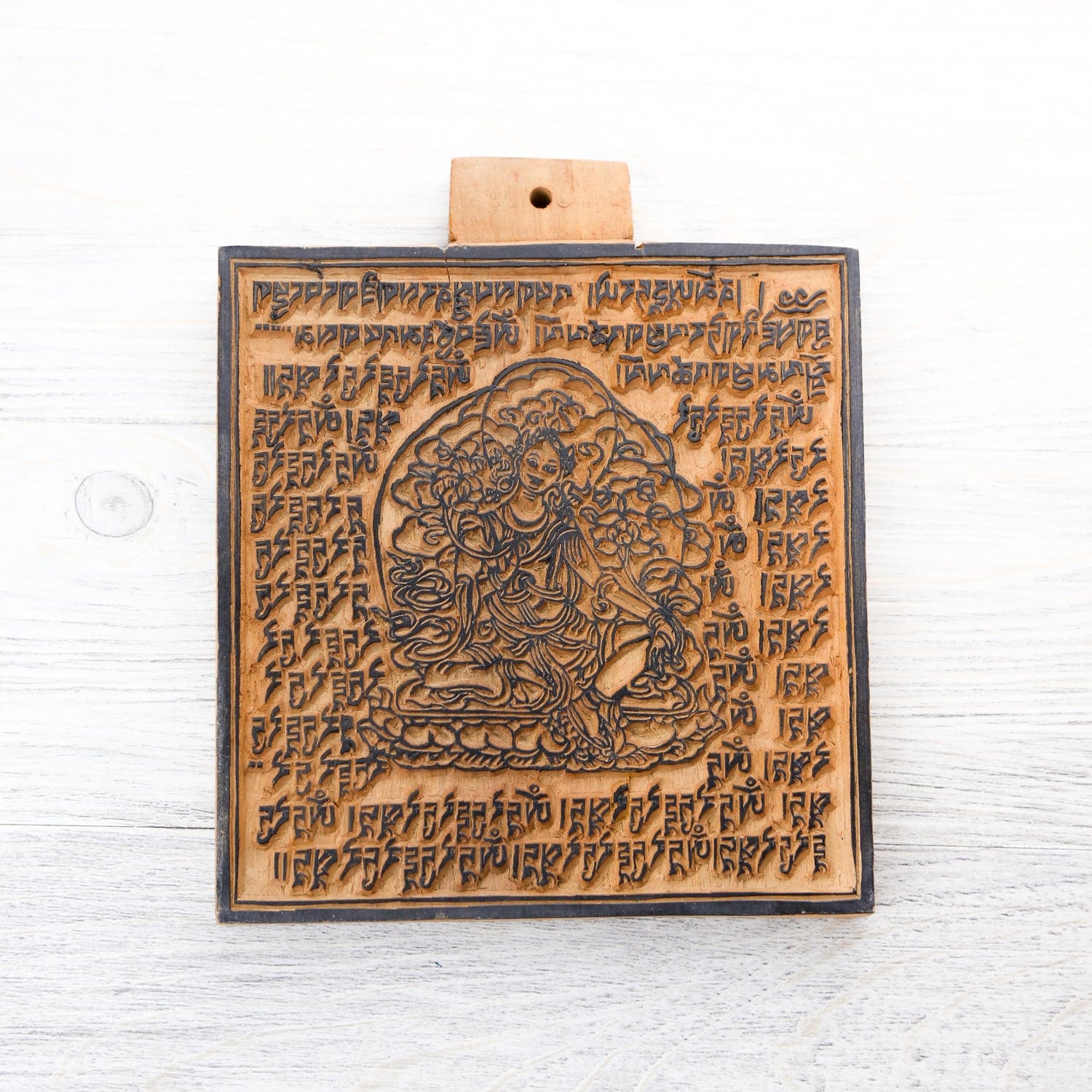 Prayer Flags Green Tara - Large (7x7") Himalayan Wood Printing Blocks PF165.LG