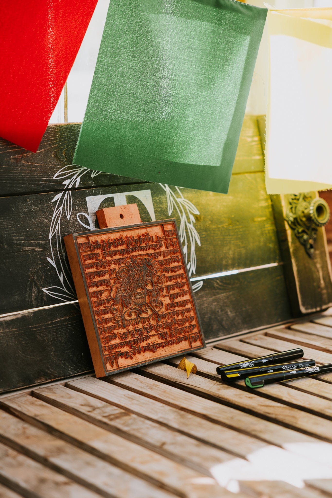 Prayer Flags Himalayan Wood Printing Blocks