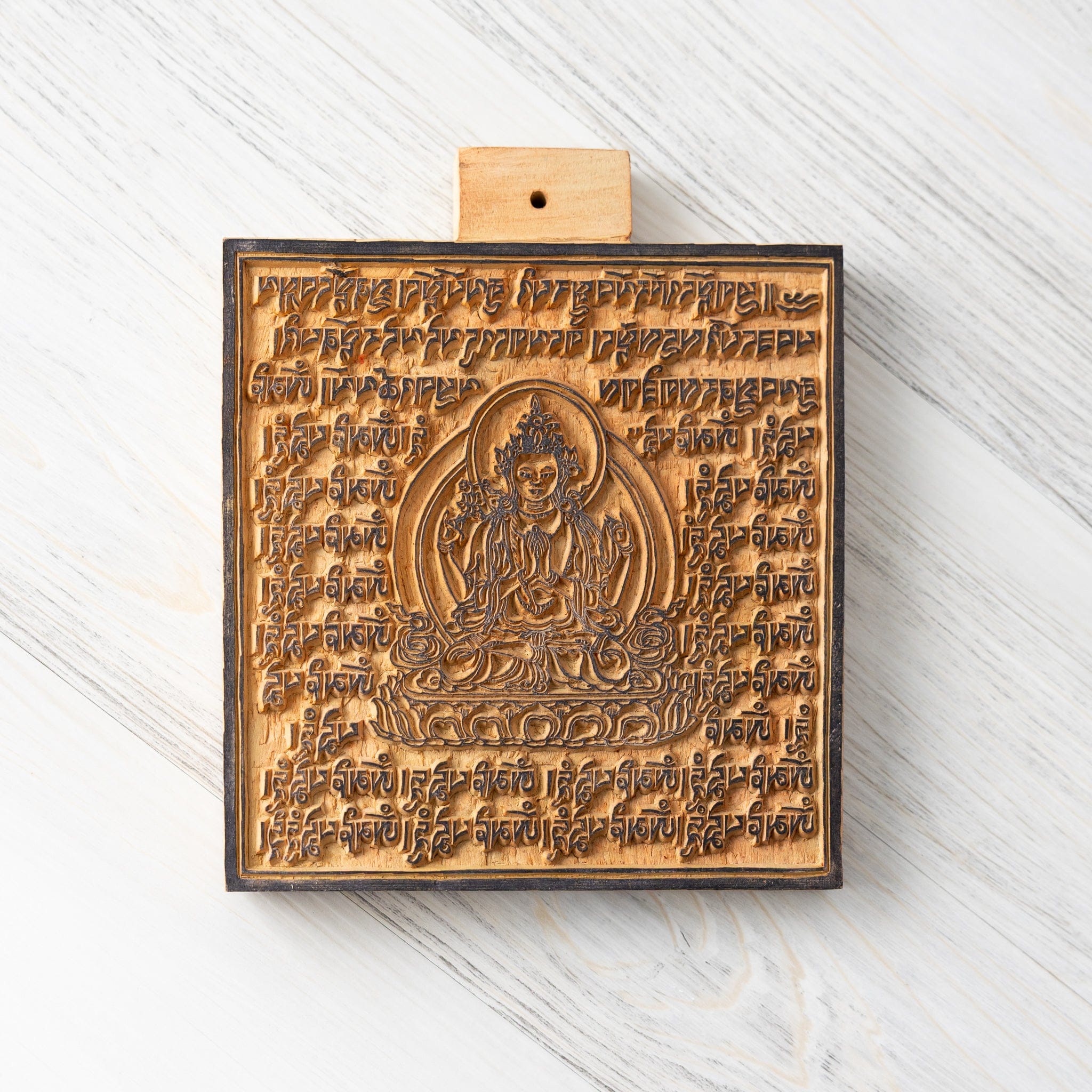 Prayer Flags White Tara - Large (7x7") Himalayan Wood Printing Blocks PF167.LG