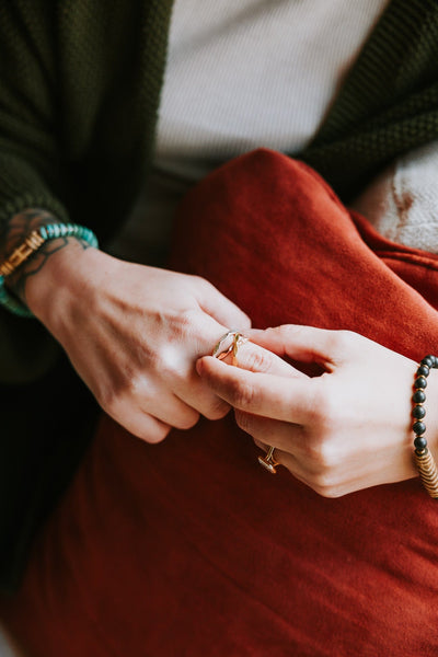 Rings Astrological Three Metal Focus Ring for Anxiety