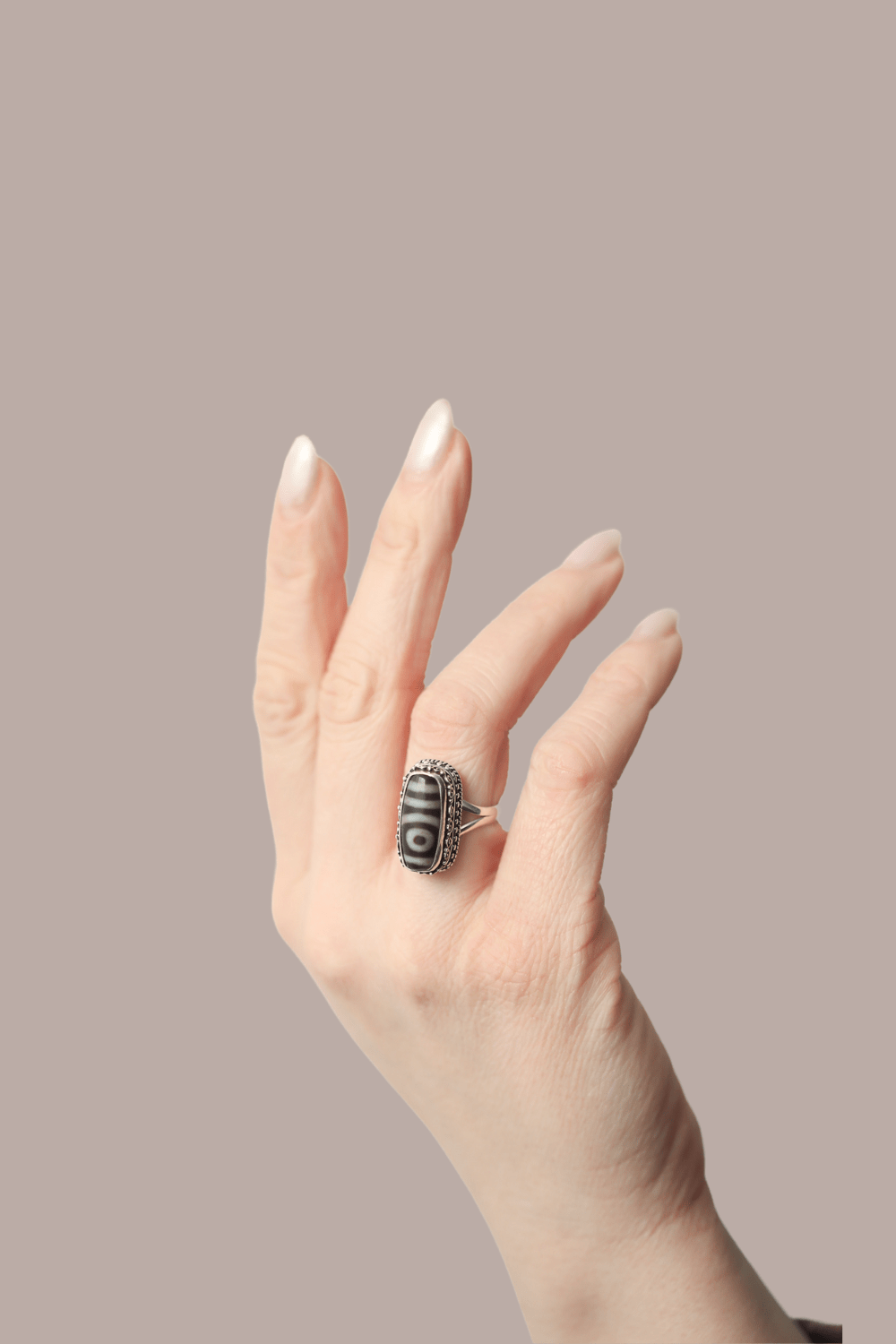 Dzi Bead Ring DharmaShop