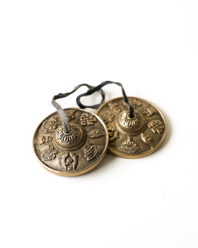 Ritual Items Auspicious Symbols Tingshas Handcrafted Tibetan Tingsha Cymbals RC010