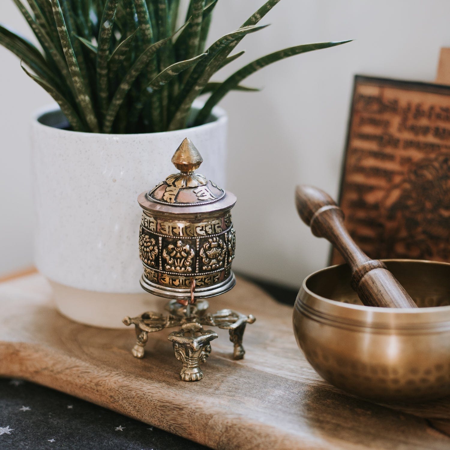 Ritual Items Double Dorje Tabletop Prayer Wheel RP037