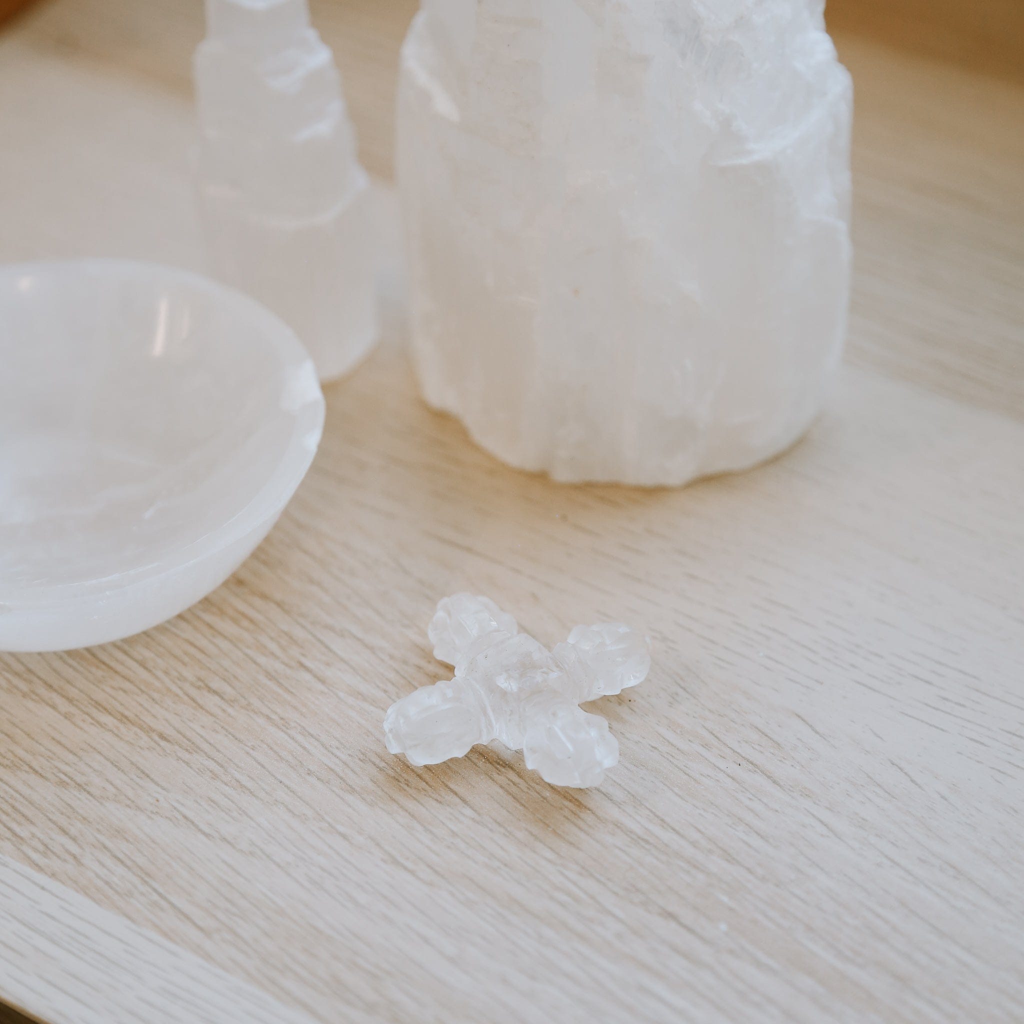 Ritual Items Himalayan Crystal Double Dorje Hand-Carved st313