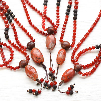Sacred Fire Blood Lotus Carnelian Mala ML973