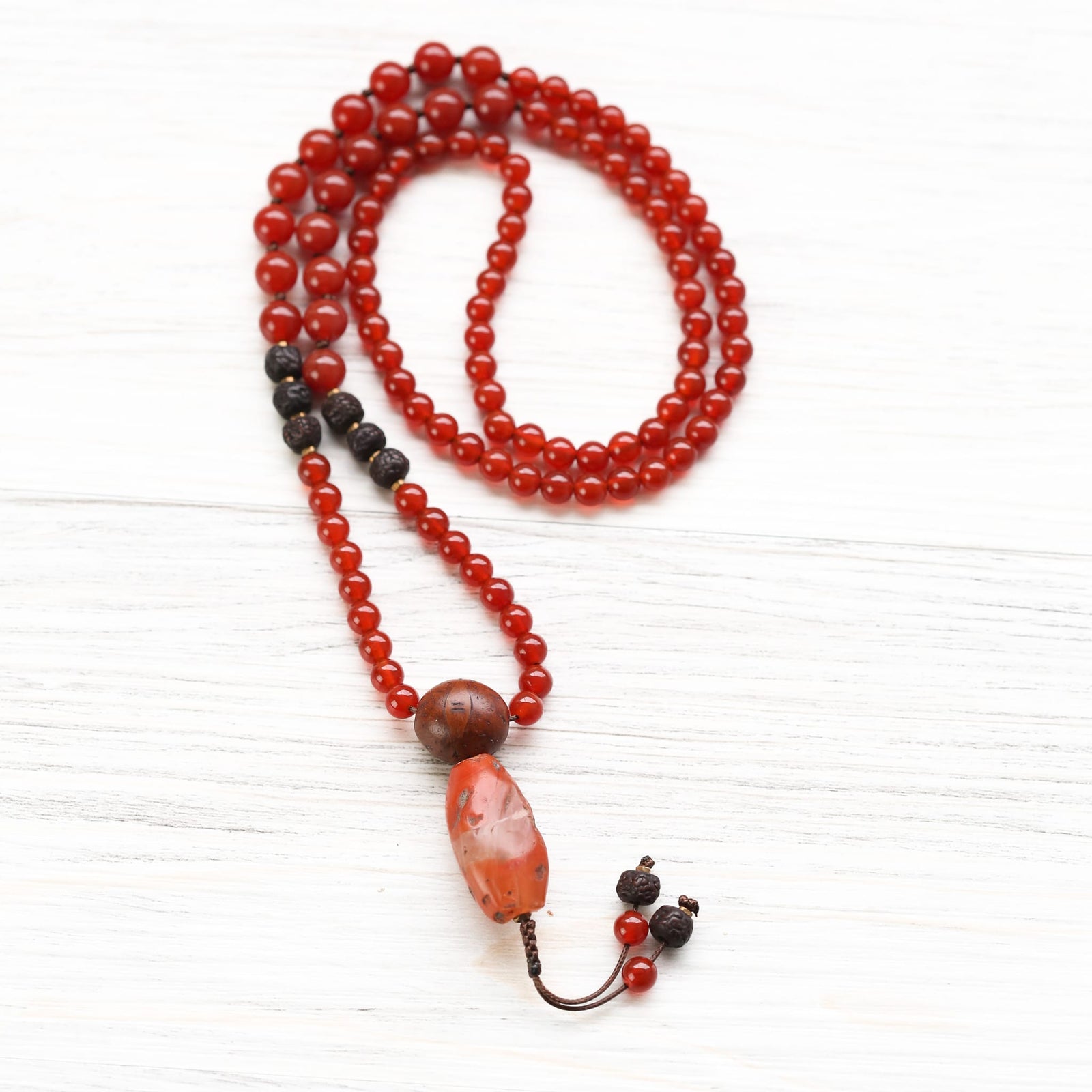Sacred Fire Blood Lotus Carnelian Mala ML973