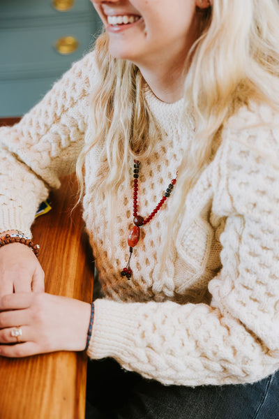 Sacred Fire Blood Lotus Carnelian Mala ML973