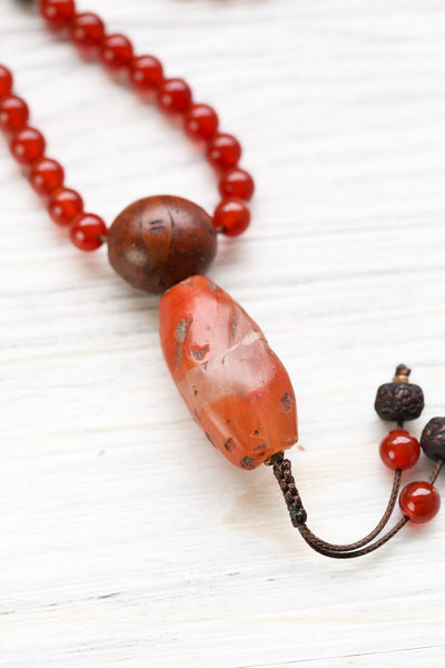 Sacred Fire Blood Lotus Carnelian Mala ML973