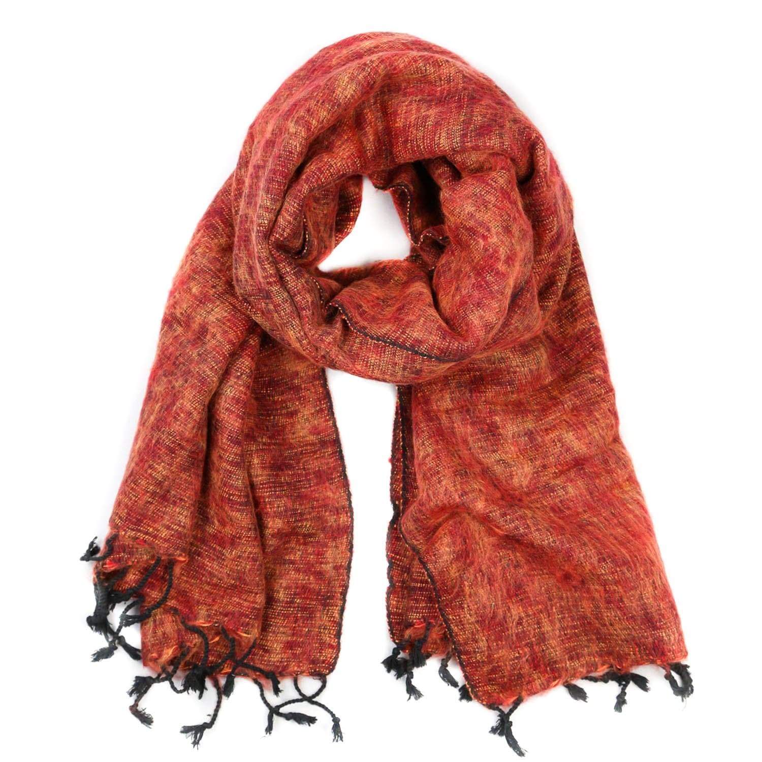 Scarves Burnt Orange Mountain Spirit Himalayan Scarf FB186-2