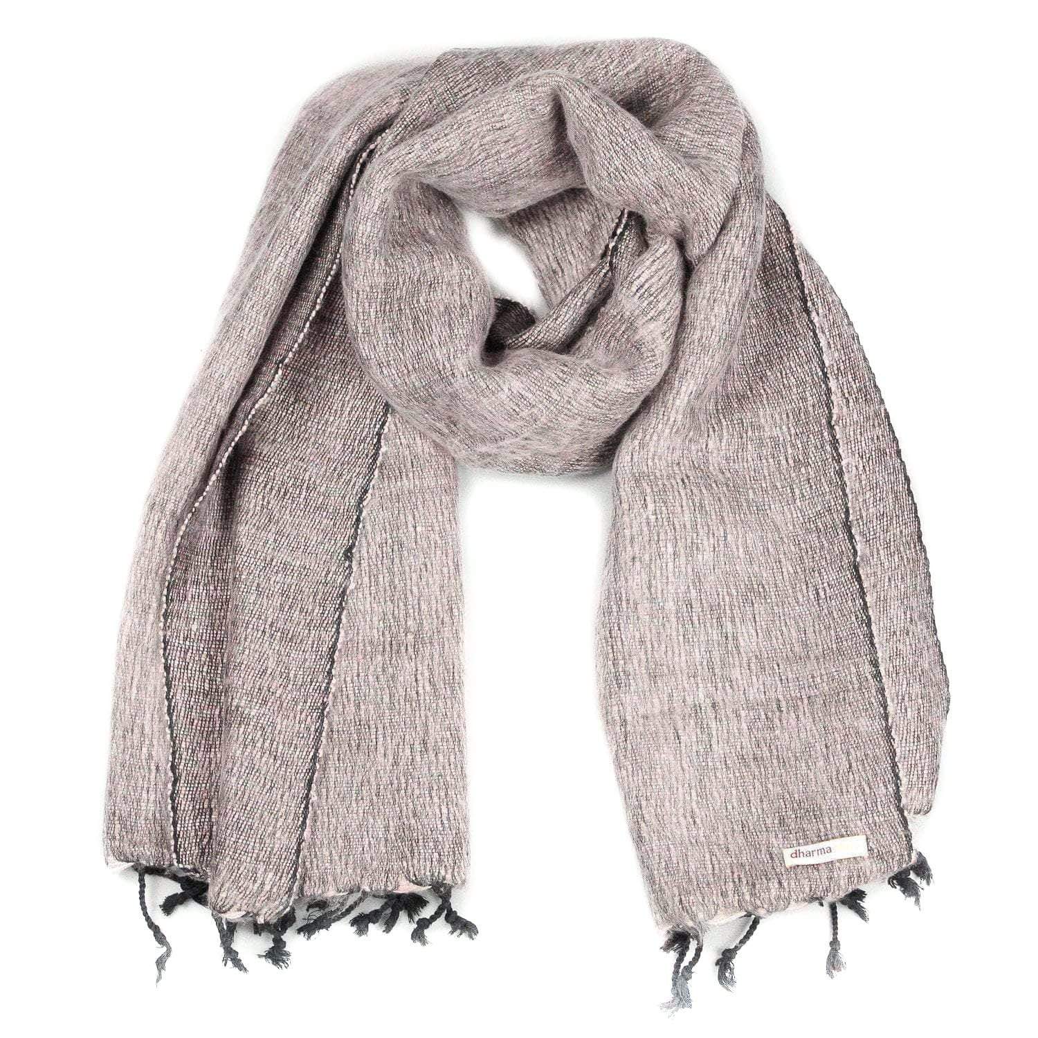 Scarves Gray & Pink Mountain Spirit Himalayan Scarf FB300-2