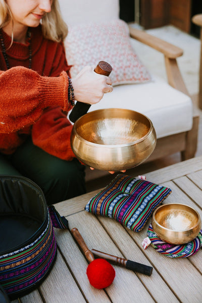 Singing Bowl Accessories Handcrafted Red Felt Mallet sz012