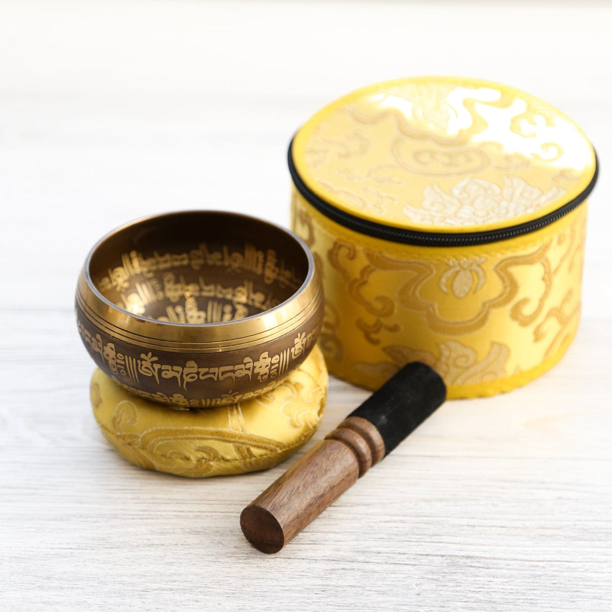 Golden Compassion Singing Bowl Gift Set - DharmaShop