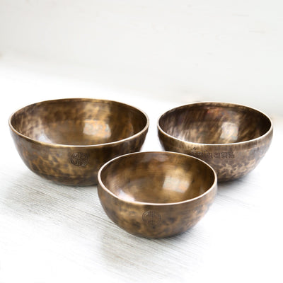 Singing Bowls Lunar Bloom Moon Bowl Set of 3 - Breathe & Balance moonbowl978