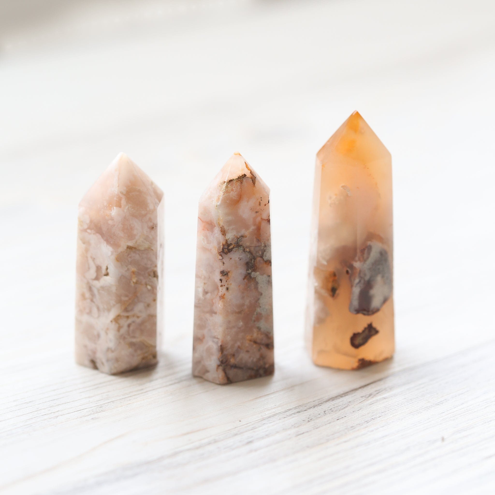 Statues Cherry Blossom Agate Crystal Healing Towers ST288.cherryagate