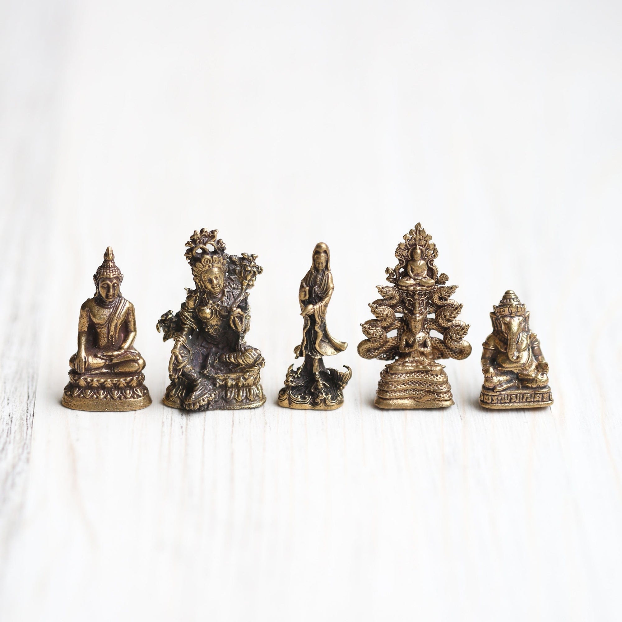 Mini Statues Mini Brass Statues Set - DharmaShop