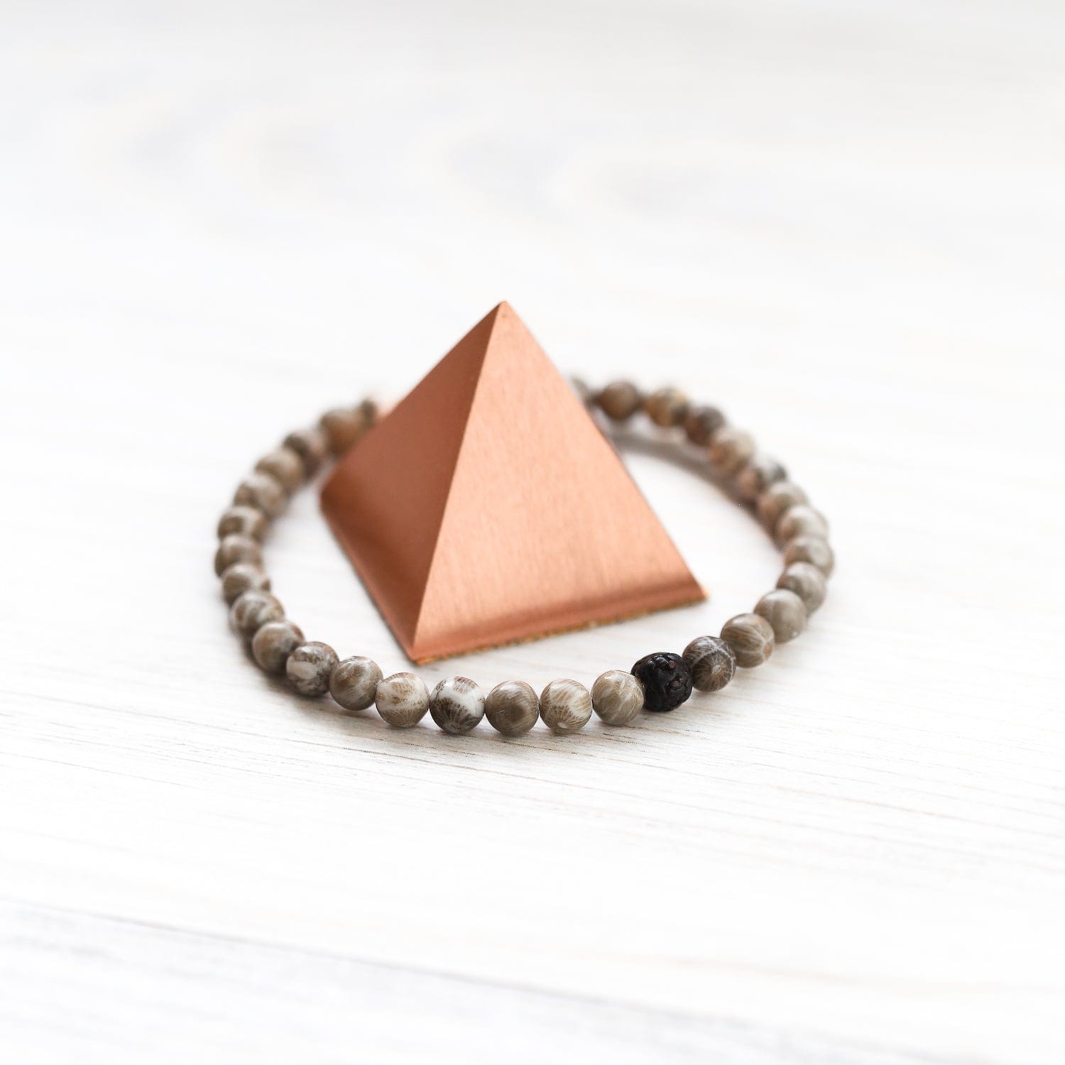 Statues Pure Michigan Set (Small Bracelet + Pyramid + Worry Stone) Petoskey Worry Stone WM684.SM-ST289-ST306-2