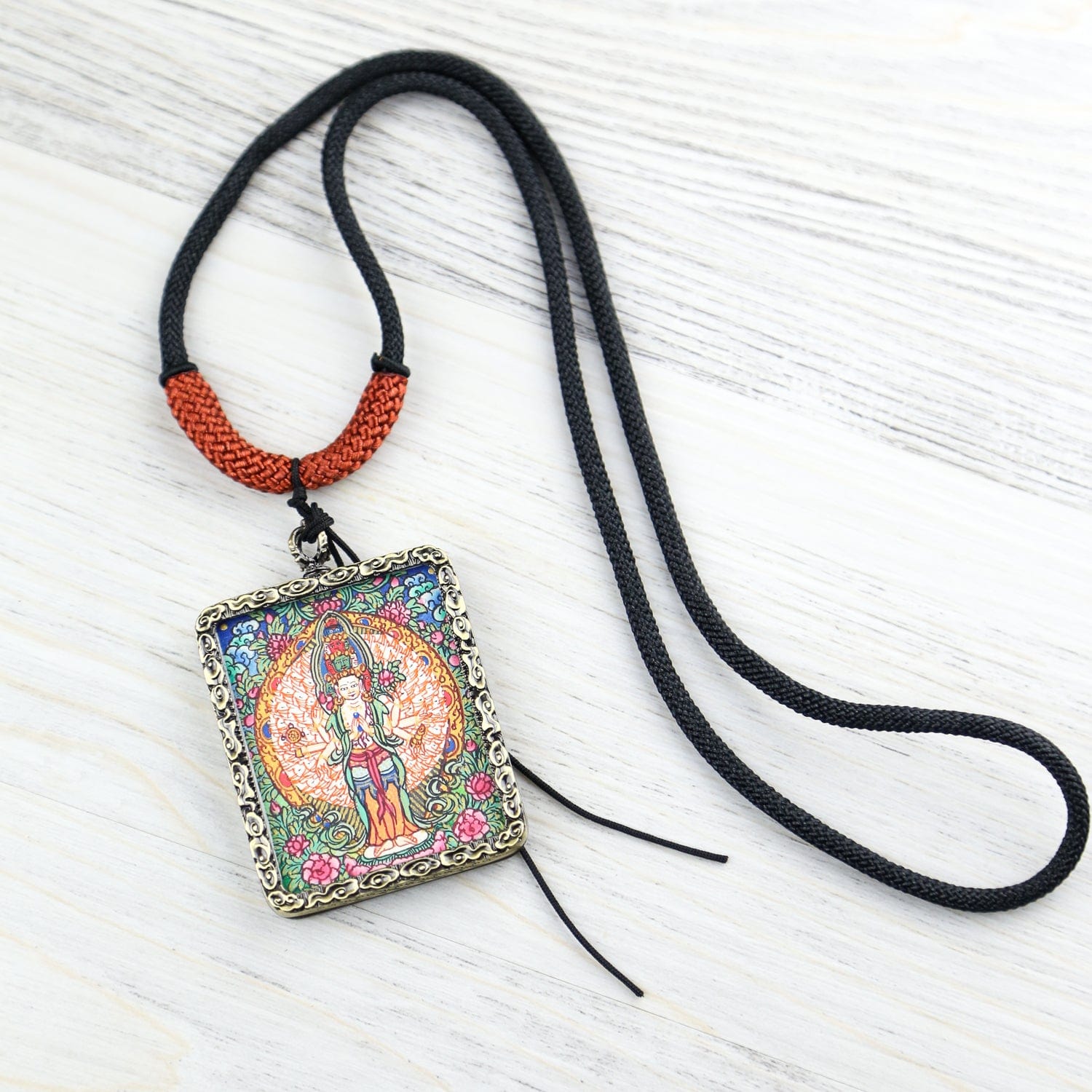 Thangkas Mini Thangka Amulet - Avalokiteshvara Compassion TH214