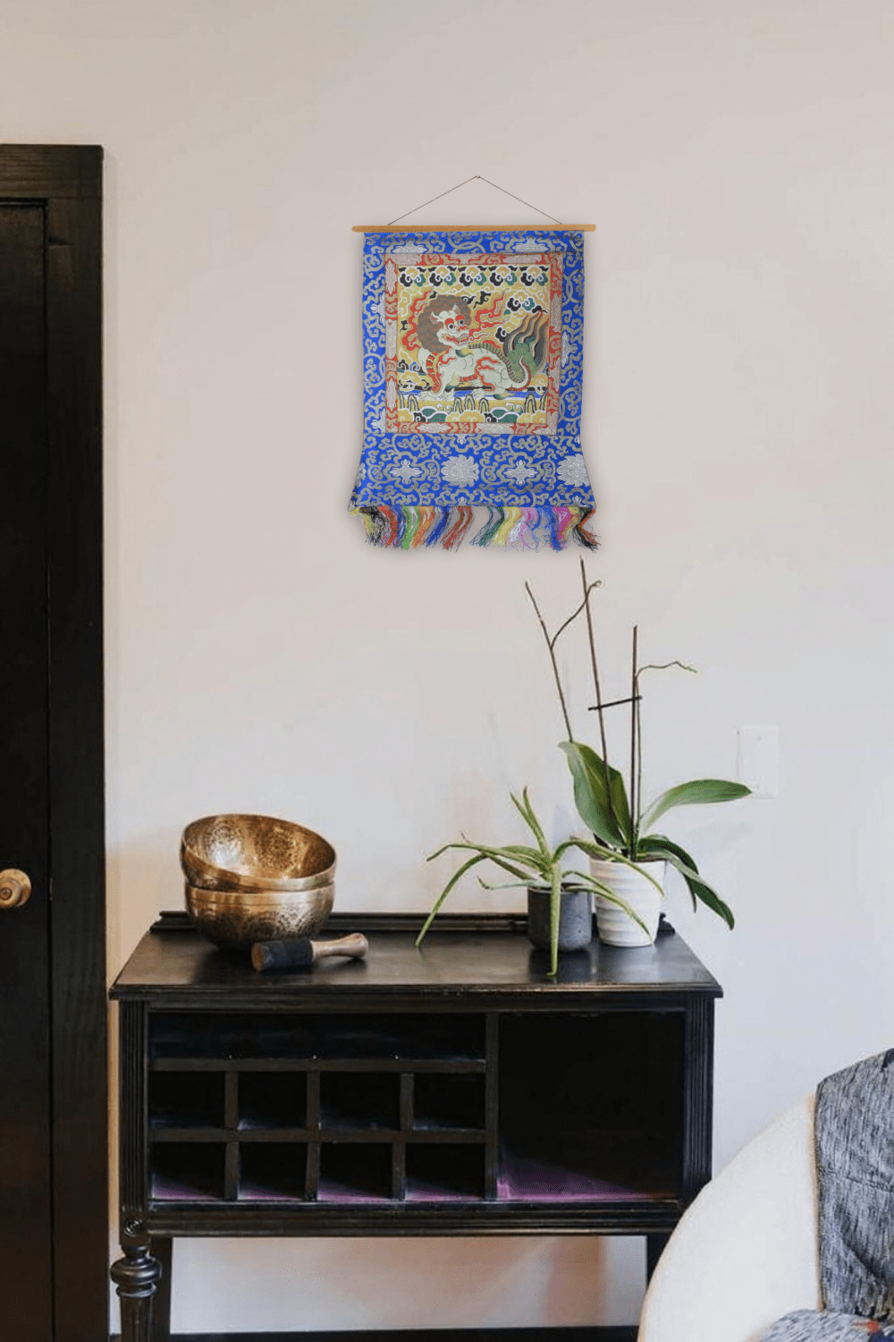 Wall Hangings Default Fancy Snow Lion Brocade Wall Hanging fb415