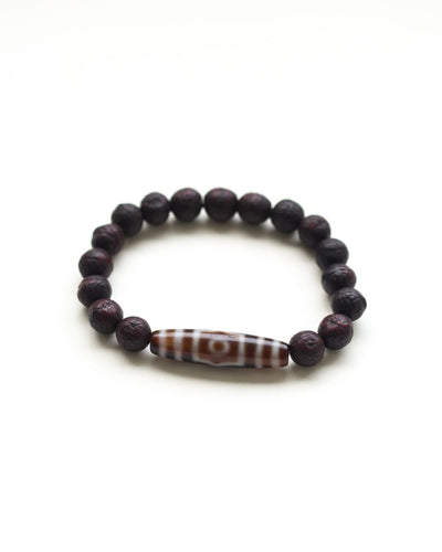 Wrist Malas 3-Eye Dzi Antique Bodhi Dzi Bracelet WM581.three