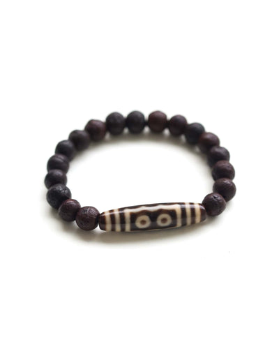Wrist Malas 5-Eye Dzi Antique Bodhi Dzi Bracelet WM581.five
