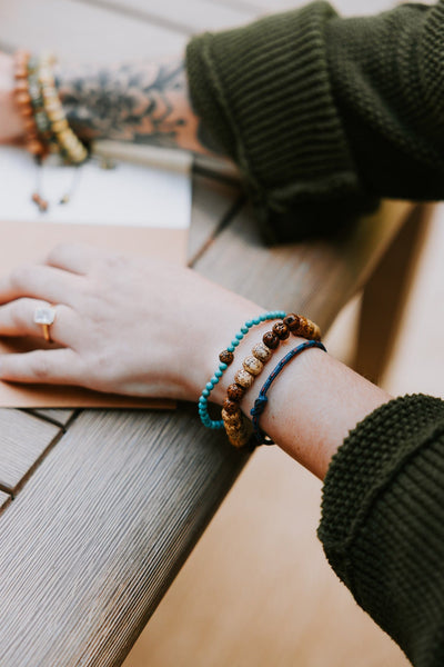 Wrist Malas Anchor & Bloom - Lotus & Rudraksha Bracelet