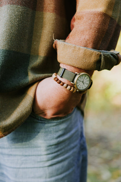 Wrist Malas Anchor & Bloom - Lotus & Rudraksha Bracelet