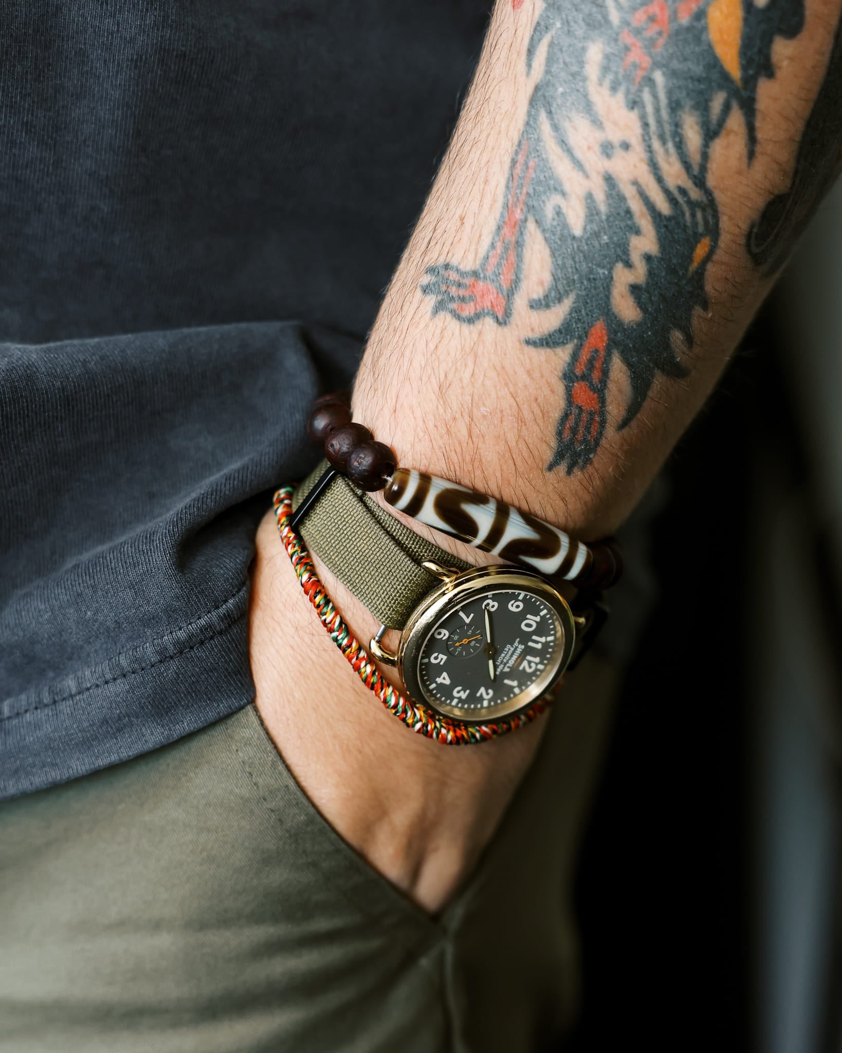 Wrist Malas Antique Bodhi Dzi Bracelet