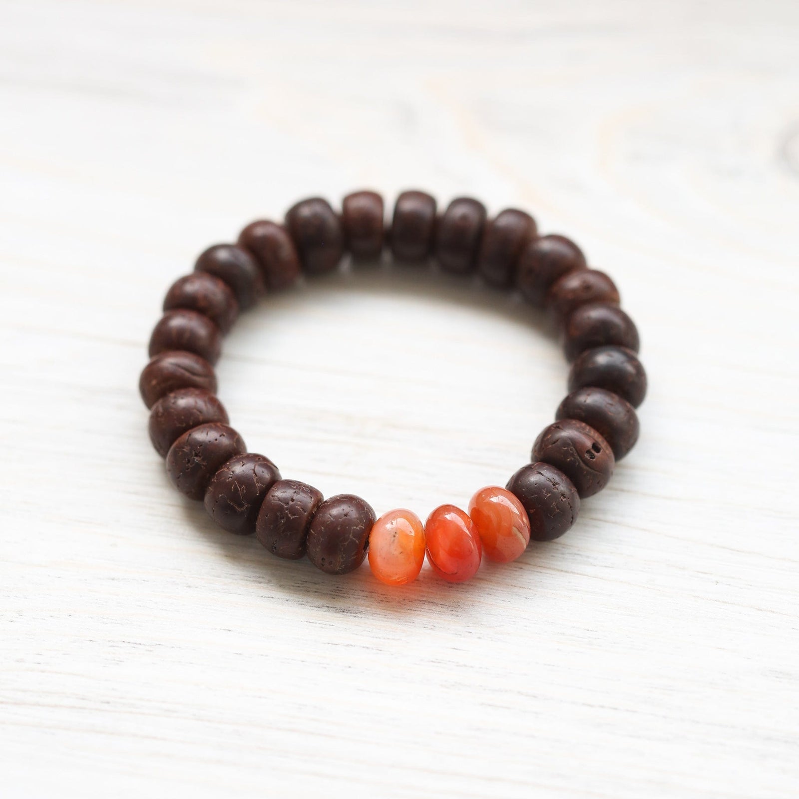 Wrist Malas Blood Moon Bodhi Seed & Carnelian Wrist Mala WM400