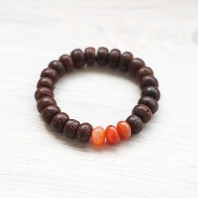 Wrist Malas Blood Moon Bodhi Seed & Carnelian Wrist Mala WM400